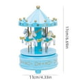thumbnail image 3 of Wind-Up Carousel Horse Music Box with Star Projection Rotating LED Lights Magical Merry Go Round Gift for Girls Birthday Christmas, 3 of 7