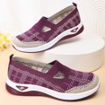 thumbnail image 5 of Gpaecead Women's Knit Flats Breathable Mesh Hollow Slip On Soft Sole Lightweight Comfortable Casual Walking Shoes For Daily Purple, 5 of 5