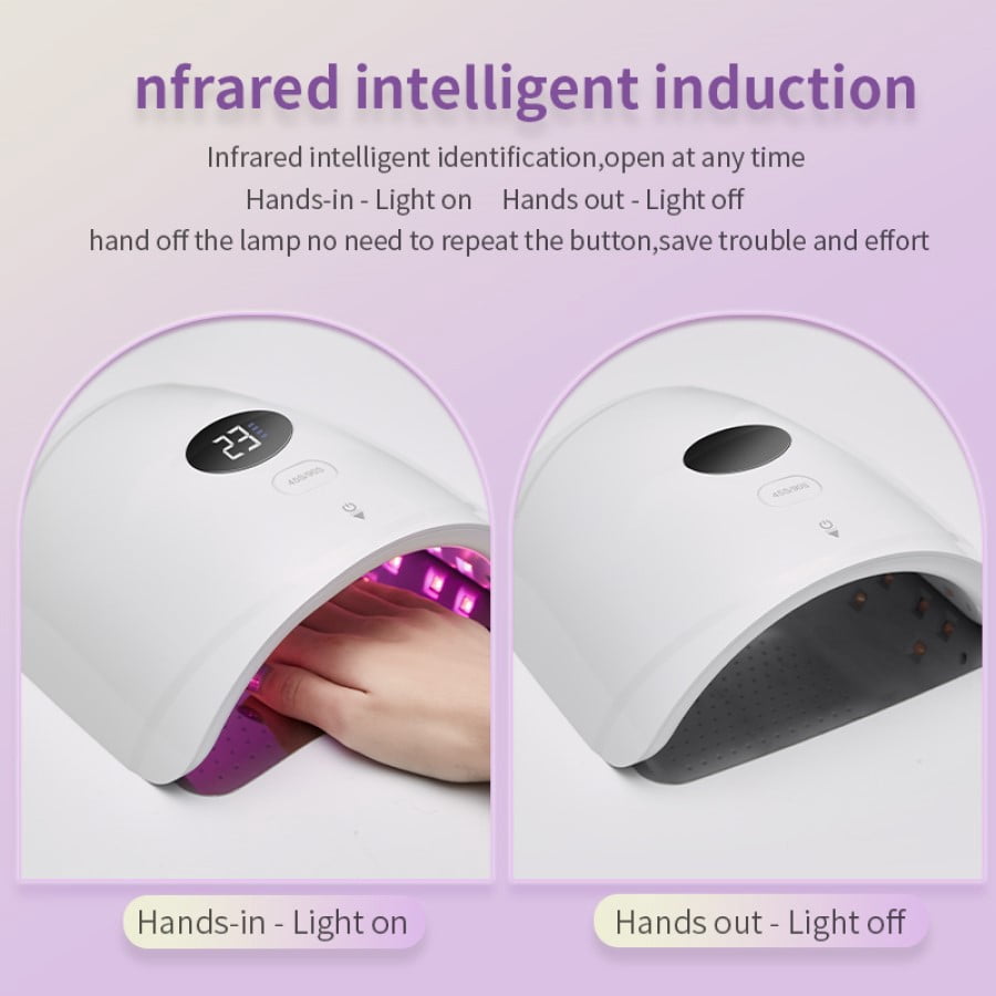 Rechargeable Cordless UV LED Nail Lamp, Portable Nail Dryer for Fast Curing All Gel Polish, with 3 Timers & Smart Auto-Sensor for Home & Salon Use