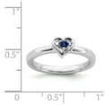 thumbnail image 5 of 925 Sterling Silver Stackable Expressions Created Sapphire Heart Ring Size: 9; for Adults and Teens; for Women and Men, 5 of 5