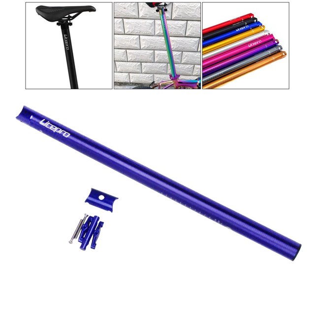 de sillín de bicicleta plegable CNC 33,9x600mm para poste de asiento de bicicleta ligero resistente plegable piezas de reparación de tubo de post Azul DYNWAVEMX Tija de sillín de bicicleta plegable