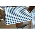 thumbnail image 2 of Checkered Fitted Polyester Tablecloths Square, Blue White Plaid Elastic Edge Home Decor Tablecloths, Waterproof Stain Resistant Table Cover for Family Holiday Party Use, Fits 36"x36" Table, 2 of 4