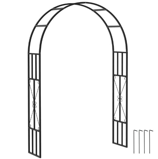 Garden Arbor Trellis, Steel Garden Arch Trellis for Climbing Plants Roses Wisteria Vines, Flower Arch Wedding Arch Stand