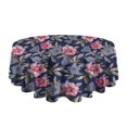 thumbnail image 5 of Pioneer Flower Floral Print Pattern Round Tablecloth 60"x60",Wrinkle Wipeable Table Cloth for Kitchen Dining Room Picnic Patio Party, 5 of 6