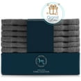 thumbnail image 7 of Hearth & Harbor Bath Towel Collection, 100% Cotton Luxury Set of 12 Multipurpose Wash Cloths - DarkGray, 7 of 7