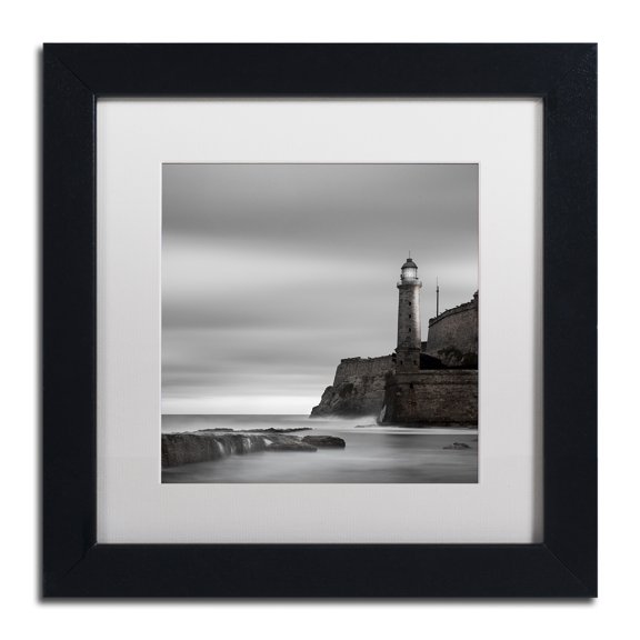 Moises Levy 'Morro Lighthouse' Matted Framed Art