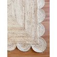 thumbnail image 4 of MoonLight Rug Jute Scalloped Area Rug, Hand Woven Area Rug Braided Jute Scalloped Border (NATURAL, 2 X 3 FEET), 4 of 5