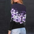 thumbnail image 5 of Nmnitkp Womens 2025 Summer Fall Long Sleeve Shirts Ribbed Knit Fitted Basic Tee Going Out Tops Underscrub Casual Outfits Purple,XL, 5 of 8