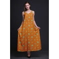 thumbnail image 4 of Bimba Robe Maxi à Bretelles Spaghetti Sans Manches pour Femmes en Rayonne à Imprimé Feuilles, Coupe Évasée - Petit, 4 of 5