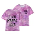 thumbnail image 4 of PINQI Boys Girls IT WAS PAPAS IDEA Letter Print T-Shirts Kids Toddler Short Sleeve Crewneck Gradient Funny ShirtsTee Tops, 4 of 8