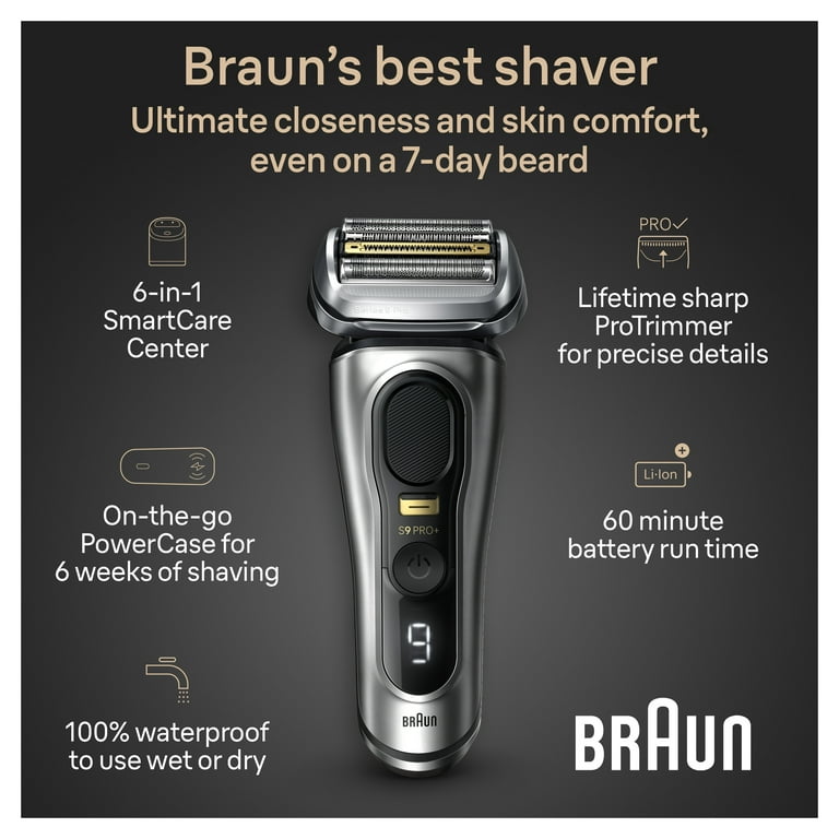 Braun Series 9 PRO+ Electric Shaver, 6in1 SmartCare Center