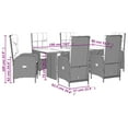 thumbnail image 6 of vidaXL 7 Piece Patio Dining Set with Cushions Gray Poly Rattan, 6 of 7