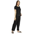 thumbnail image 2 of Inkmeso Ensemble de Nuit 2 Pcs pour Femmes Manches Courtes Haut & Pyjama en Coton Doux, 2 of 7
