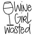 thumbnail image 1 of Wine Girl Wasted Glass Funny Alcohol Drunk Trashed Hammered c Wall Decals for Walls Peel and Stick wall art murals Black Large 36 Inch, 1 of 2
