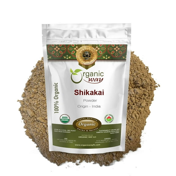 Organic Way Shikakai Powder (Acacia concinna) - Organic & Kosher Certified | Raw, Vegan, Non GMO & Gluten Free | USDA Certified | Origin - India (1/2LBS / 8Oz)