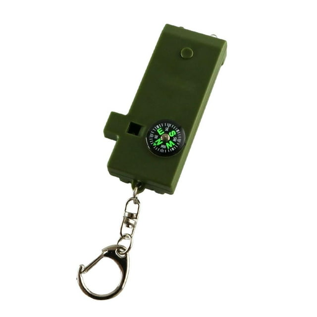 Sifflet de Survie Multifonction 5-en-1 pour Extérieur avec Lumière LED, Télescope et Boussole
