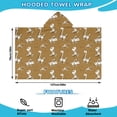 thumbnail image 2 of Brown Cartoon Dinosaurs Fossils Pattern Hooded Bath Towel，50"x30" for Ages 3 To 12 Kids, Quick Dry Lightweight Soft Microfiber Hood Beach Towel Cover Up for Kids, 2 of 7