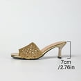 thumbnail image 4 of hopeusnice High Heels Shoes for Women Tapered High heel Breathable Trendy Non-slip PU Materials Summer Shoes Soft Open Toe Sandals Women's High Heels Shoes Square Toe Dress Shoes Gold 41, 4 of 9