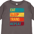 thumbnail image 4 of Inktastic Eat Sleep Trains Repeat Boys or Girls Long Sleeve Toddler T-Shirt, 4 of 5