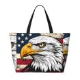 thumbnail image 2 of Rocae American Bald Eagle for Large Women's Waterproof Beach Bag Tote with 7 Pockets Pool Bag for Travel Gym Vacation, 2 of 6