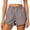 *527-Brown, variant on Cutuoiiu Women's High Waist Gingham Shorts Elastic Ruffled Waist with Ruffle Hem, Casual Summer Beach Shorts with Pockets