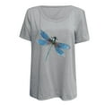 thumbnail image 3 of Spring Shirts for Women 2023 Trendy - Womens Dragonflies Print Tunic Spring 2023 Trendy Tees Shirts Short Sleeve Tops, 3 of 5