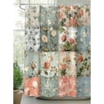 thumbnail image 2 of Elegant Spring Floral Long Shower Curtain Set, Waterproof Shower Curtains for Bathroom, Farmhouse Summer Botanical Plaid Washable Fabric Cloth Bath Curtain for Bathtub with Hooks 72x84 Inches, 2 of 6