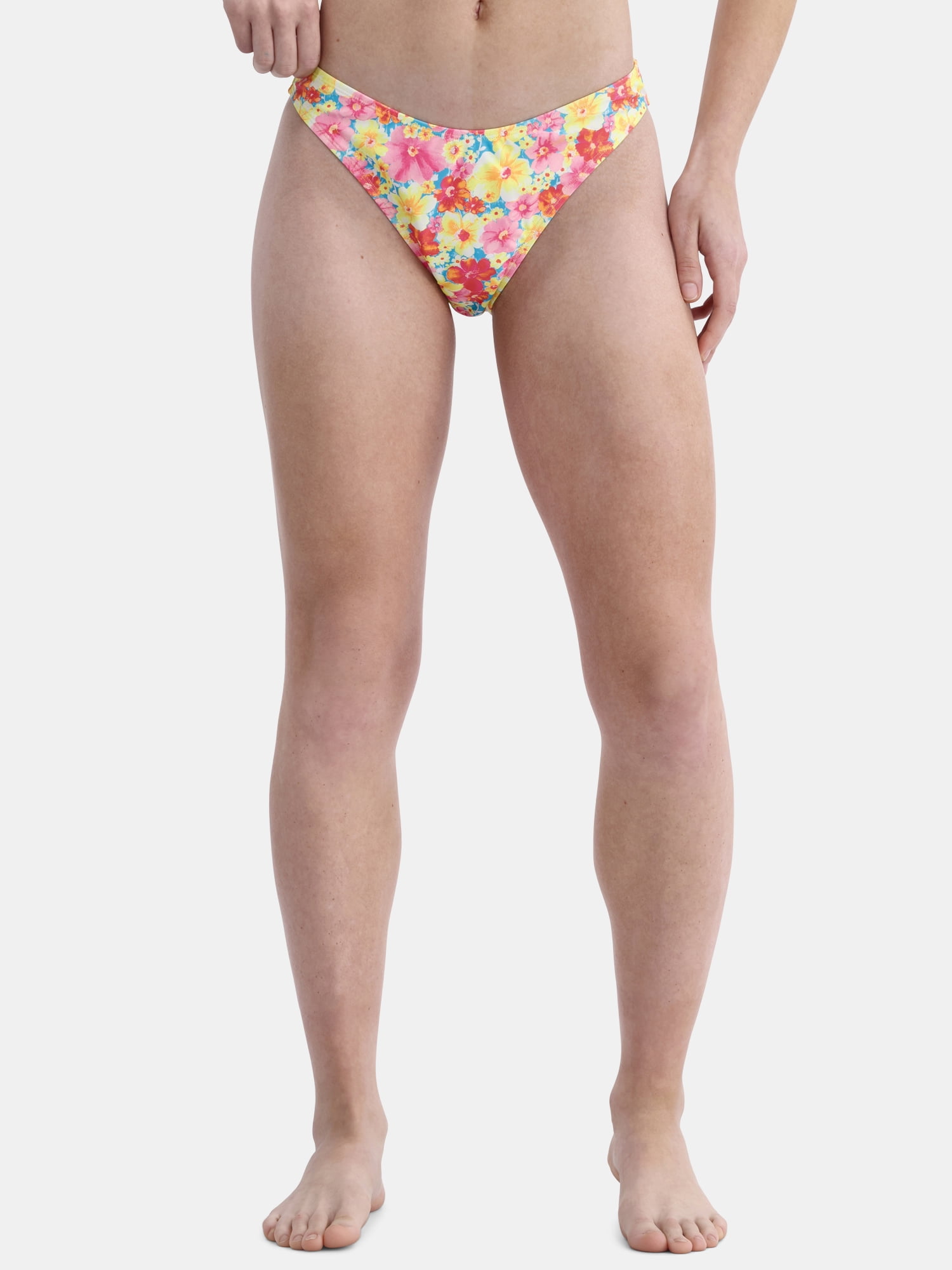 No Boundaries High Leg Mid Rise Cheeky Bikini Bottom, Sizes XXS-XL