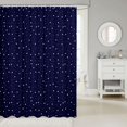 thumbnail image 2 of Manfei Twinkling Stars Print Shower Curtain 72Wx84L,Kawaii Cartoon Polka Dot Bathroom Shower Curtain,Dark Blue, 2 of 5