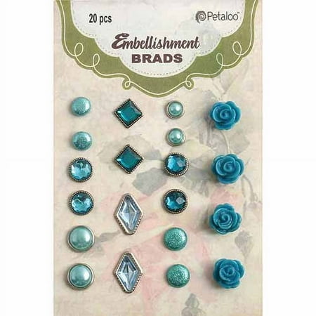 Petaloo Embellishment Brads, 20pk