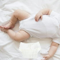 WASHWEPE 5Set White Cotton Baby Cloth Diapers for Nighttime Sleep Reusable and Absorbent