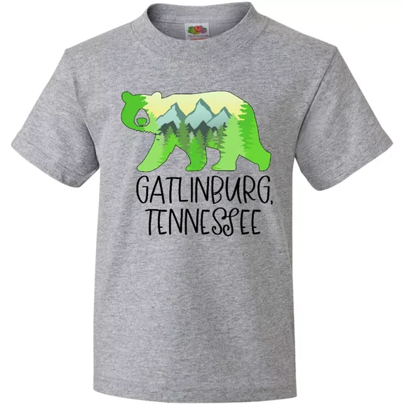Bella Canvas Gatlinburg, Tennessee- Mountains And Bear Shape State Jc Toddler Shirt