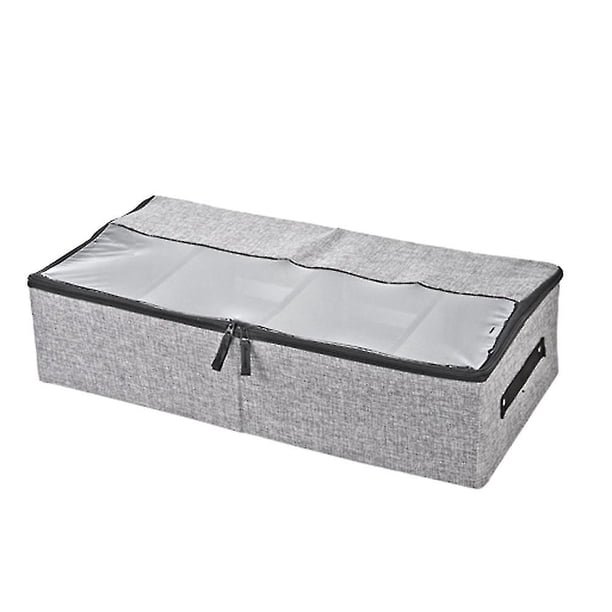 Under Bed Stora Bins Containers Lar Foldable Shoe Stora Izers With Clear Lid, 2-way Zipp