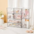 thumbnail image 2 of Stackable Storage Drawers Set of 5, Clear Plastic Organizer Bins for Beauty Supplies,Ideal for Vanity, Bathroom,Cabinet,Pantry Organization, 2 of 15