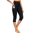 thumbnail image 2 of NELEUS Womens Plus Size Tummy Control High Waist Capri Yoga Leggings with Pocket,Black+Gray+Red,US Size 3XL, 2 of 11