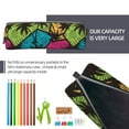 thumbnail image 5 of Cauagu Hawaii Palms Print Leather Pencil Pen Case - Stationery Bag Portable Stationery Bag Big Capacity Pencil Pouch Cosmetic Organizer Bag for Men & Women, 5 of 7