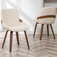 thumbnail image 6 of FOWEOAIU Modern Dining Chairs,Leather Upholstered Walnut Wood Kitchen Dining , Beige (Set of 2) ﻿, 6 of 13