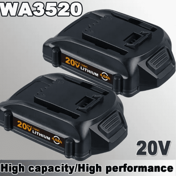2Pack Replacement for 20V 4.0Ah WA3520 Li-Ion Battery Compatible with Worx 20V Battery