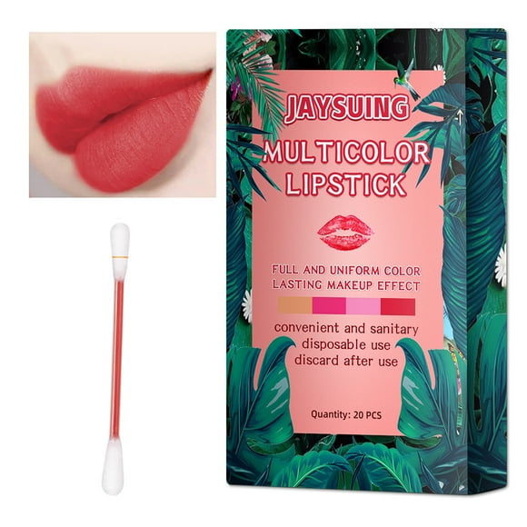 20 piezas de lápiz labial, pinceles de desechables, estuche de resistente de larga ón, kits de herramientas de - roja Macarena Varitas de brillo de labios