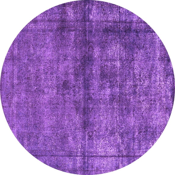 Ahgly Company Indoor Round Oriental Purple Industrial Area Rugs, 3' Round