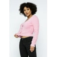 thumbnail image 4 of Eyelash Knit Cropped Cardigan With Pearl Button Details, 4 of 7