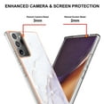 thumbnail image 4 of Allytech Galaxy Note 20 Ultra Case, Pretty Marble Heavy Duty Shockproof Hybrid Hard PC Soft TPU Bumper Three Layer Drop Protection Anti-Fall Cover Case for Samsung Galaxy Note 20 Ultra- White, 4 of 5
