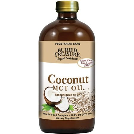 Buried Treasure Coconut Oil, MCT, Medium Chain Triglycerides for Cognitive and Brain Support 16 Fl (Best Foods For High Triglycerides)