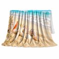 thumbnail image 2 of Tranquil Tropical Beach Starfish Shells Coastal Nature, Peaceful Coastal Landscape Scene, Warm Flannel Blanket for Beach House and Living Room, Beach Lovers Housewarming Gift, Coastal Home Decor, 2 of 9