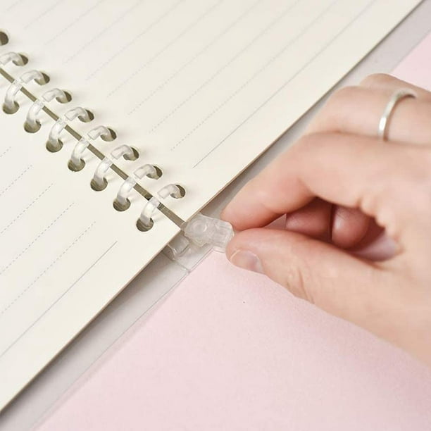 Transparent A5 Refillable Notebook 20 Rings/Holes Loose Leaf Binder  Flexible Waterproof PP Cover 30 Sheets Ruled Lined Paper Refillable Binder  for