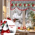 thumbnail image 5 of Christmas Tie Up Valances Curtain, Winter Floral Snowflakes Vintage Black White Geeks Adjustable Rod Pocket Short Window Treatment Tie Up Curtains Valances for Kitchen Living Room Bathroom 42x12 In, 5 of 9