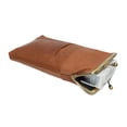 thumbnail image 4 of Genuine Leather Tan Cigarette Case Holder Slim Pack Regular or 100's & Lighter Pocket with Metal Twist Clasp Tan, 4 of 6