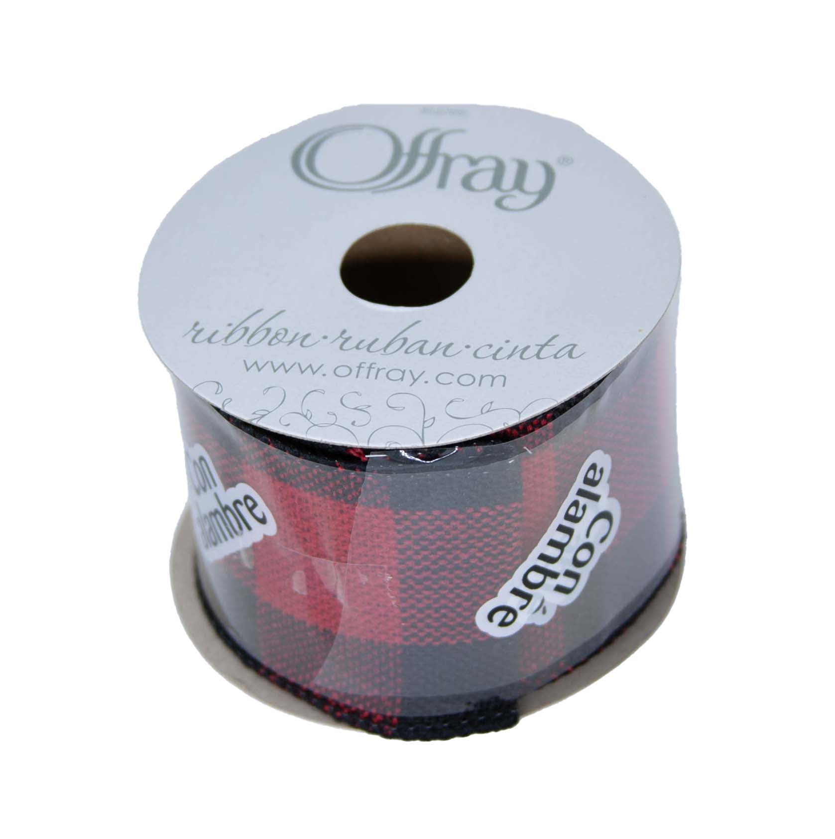 Offray Wired Bistro Ribbon 1-1/2 inch 9 Feet-Red