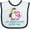 White and Navy, variant on Inktastic My Great Aunt Loves Me Cute Penguins Girls Baby Bib