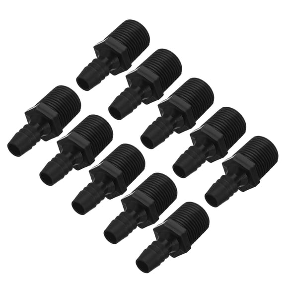Uxcell 3/8" Barb x 1/2" NPT Male Connector, 10 Pcs Plastic Hose Barb Fitting